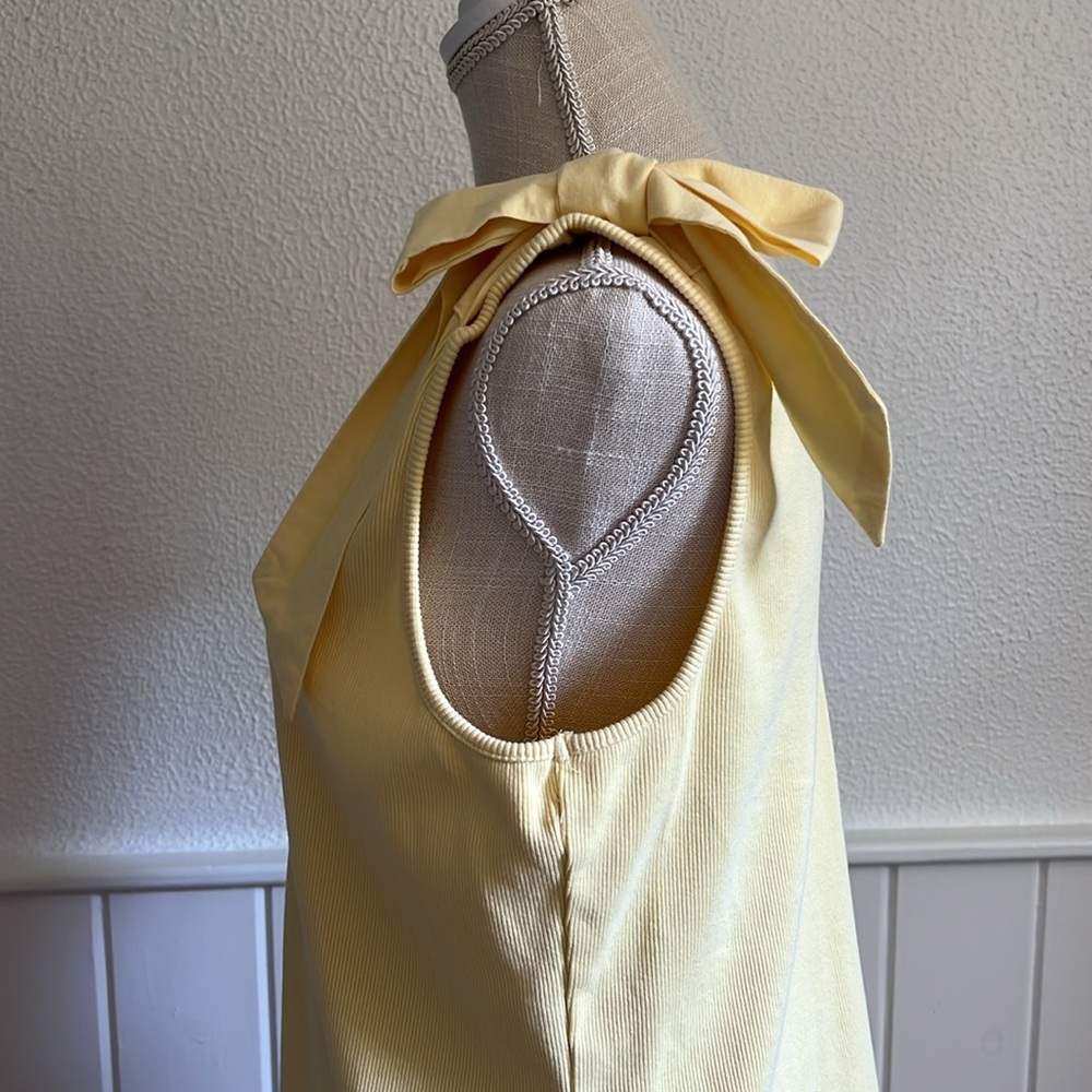 Maeve Pale Yellow Tie-Shoulder V-Neck Tank Top - Picture 2 of 9